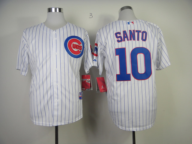 Men Chicago Cubs #10 Santo White MLB Jerseys->chicago cubs->MLB Jersey